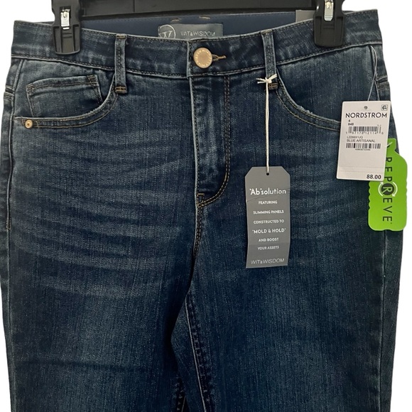 Wit & Wisdom #245BLART Luxe Touch Blue Artisanal High Waist Bootcut Jeans - Picture 11 of 14